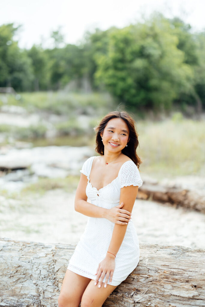 happy girl at her senior session