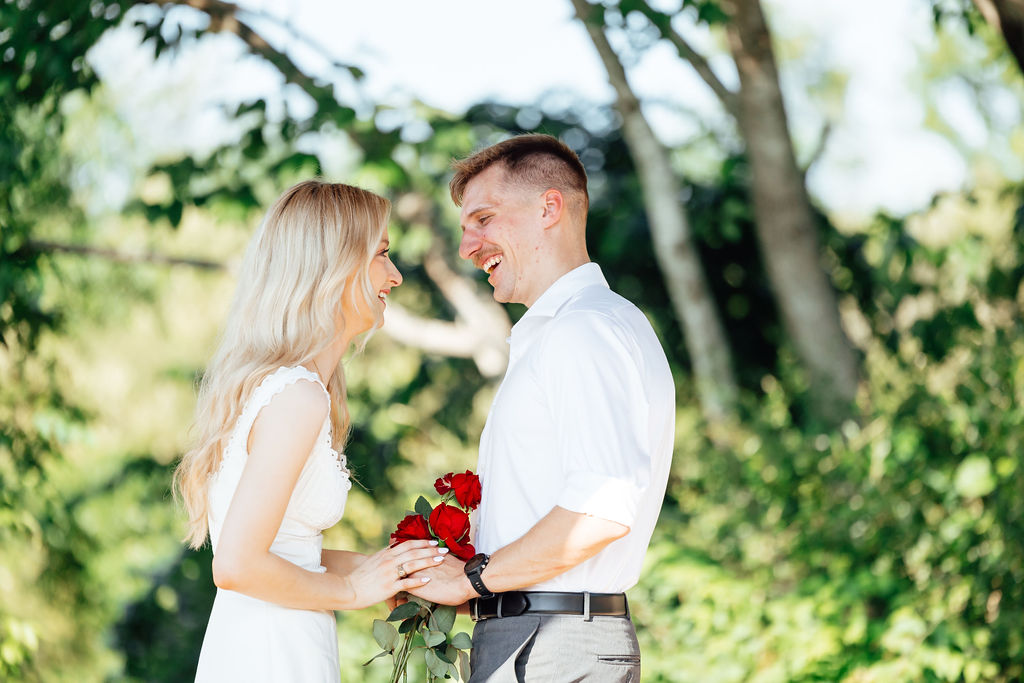 happy couple at their proposal