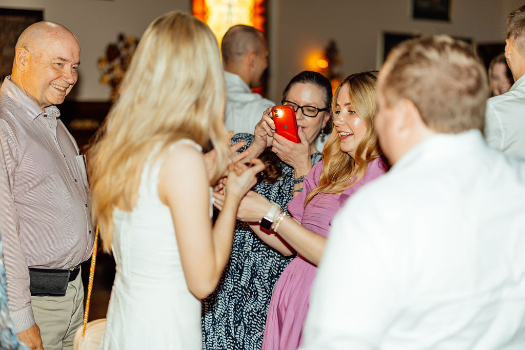 newly engaged couple at their engagement party