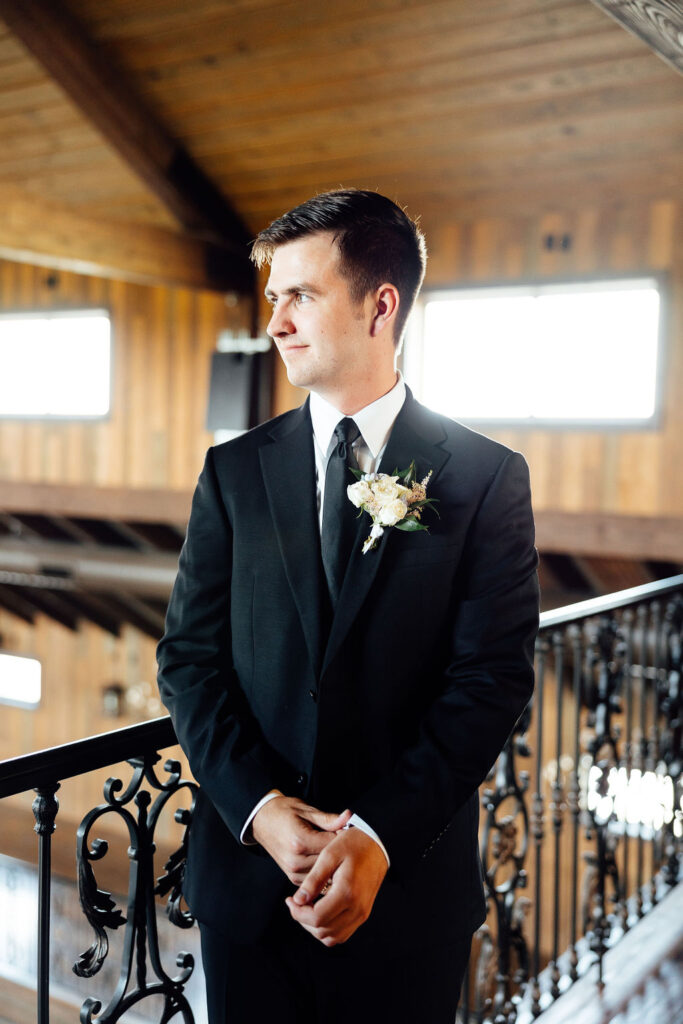 groom before her wedding ceremony