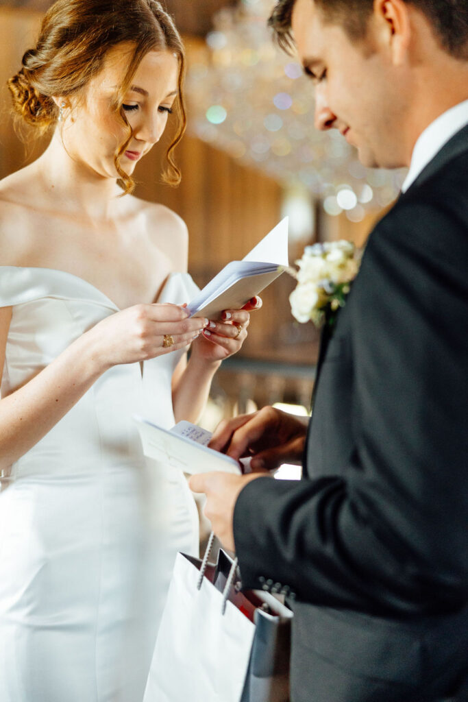 bride and groom exchanging their vows 