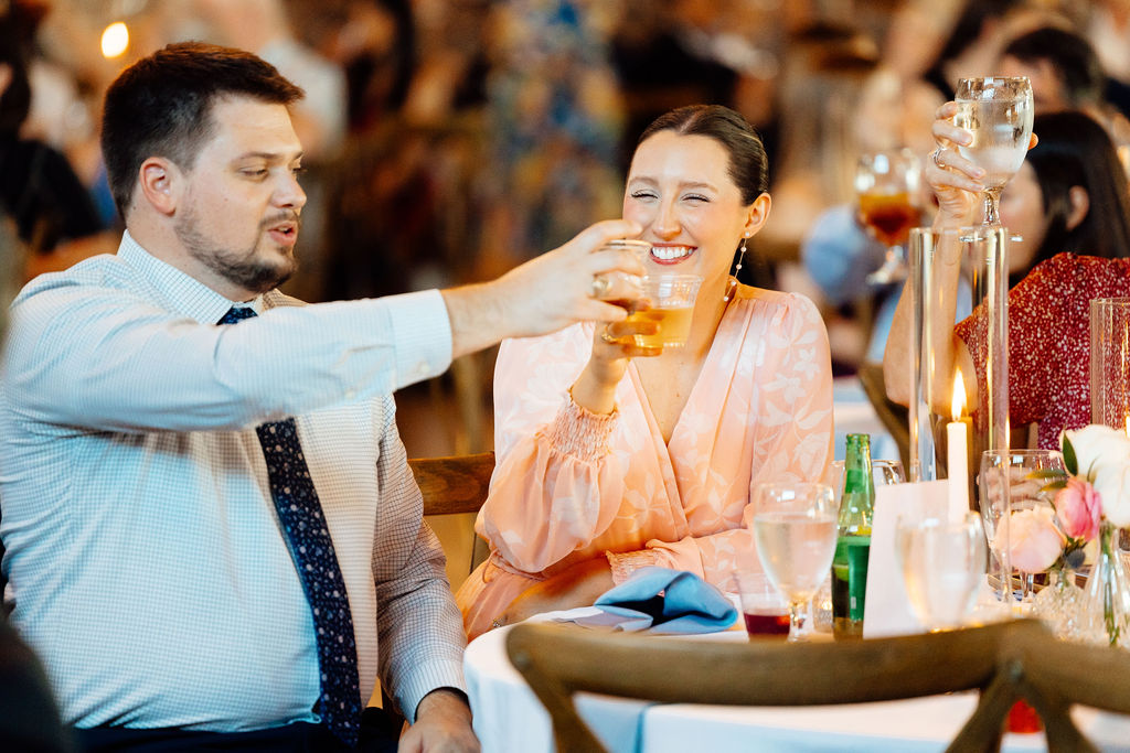 guests at the colorful and fun wedding 