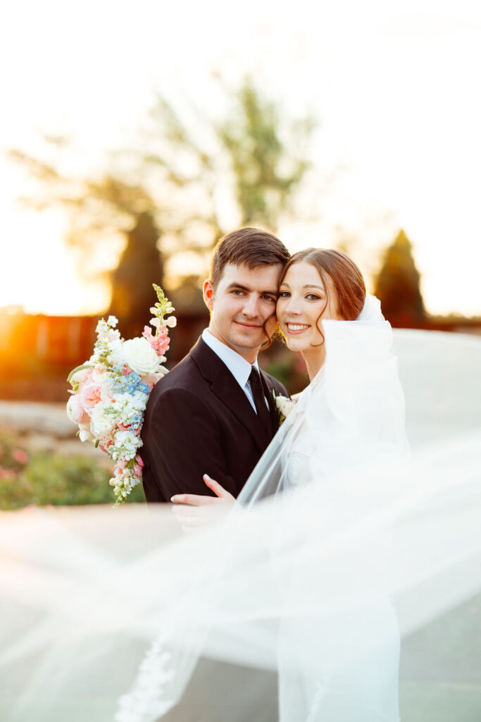 stunning bride and groom at their Colorful and Fun Wedding