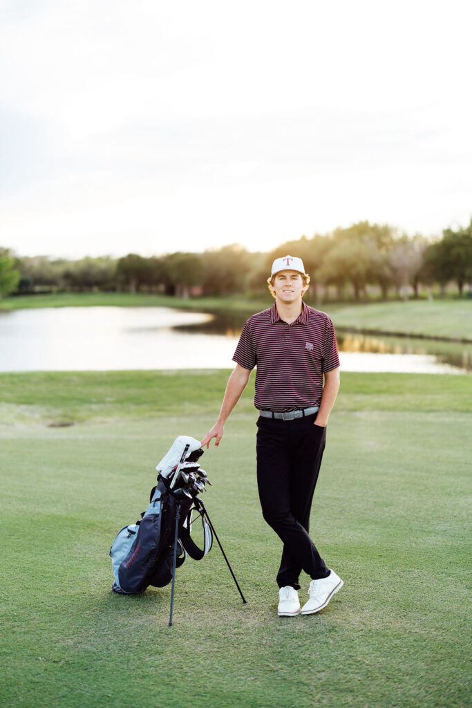 senior session with guy playing golf